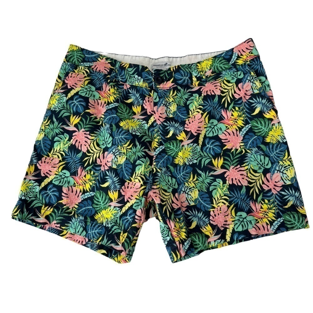 Caribbean Joe Hawaiin Floral Palm Leaf Shorts, 14